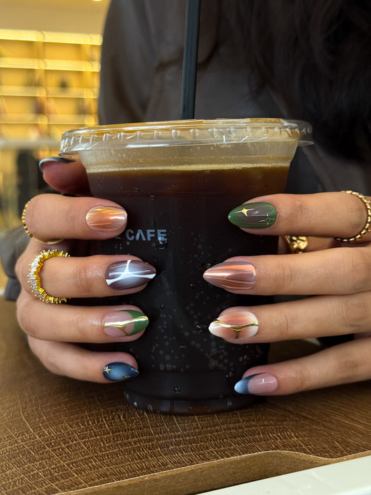 Kit complet d’ongles pressés Irisia avec couleurs dégradées – NailMusee