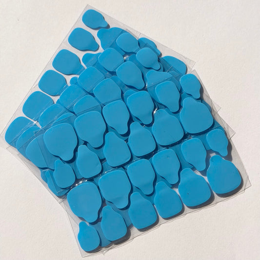 Pastilles adhésives bleues XS/S pour faux ongles et petites plaques ongulaires